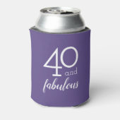 40 en Fabulous 40e Verjaardag Violet Koelbox Blikjeskoeler (Blikje Achterkant)