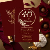 40 en Fabulous 40ste verjaardagsfeestje gestempeld Folie Uitnodiging