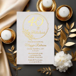 40 en Fabulous 40ste verjaardagsfeestje gestempeld Folie Uitnodiging<br><div class="desc">Elegant typografisch ontwerp "40 and Fabulous" 40e verjaardagsfeestontwerp met een rozen omtrek rond lijst.</div>
