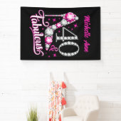 40 en Fabulous, 40th Birthday, elke naam, bewerkba Spandoek (Insitu)