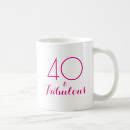 40 en Fabulous 40th Birthday Gift Mok Roze