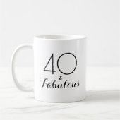 40 en Fabulous 40th Birthday Gift Mok Zwart (Links)