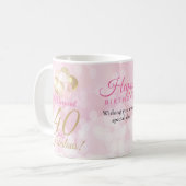 40 en Fabulous 40th Birthday Glitter Balloon Koffiemok (Voorkant links)