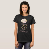 40 en Fabulous 40th Birthday Glitter Balloon T-shirt (Voorkant volledig)