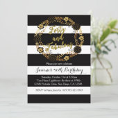 40 en Fabulous 40th Birthday Invitation Kaart (Staand voorkant)