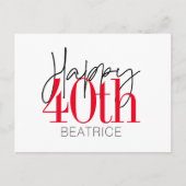 40 en Fabulous 40th Birthday Kaart (Voorkant)