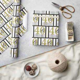 40- en Fabulous 40th Birthday Party Cadeaupapier