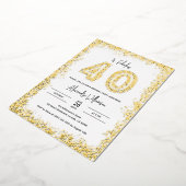 40 en Fabulous 40th Birthday Party Real Gold Folie Uitnodiging (Gedraaid)