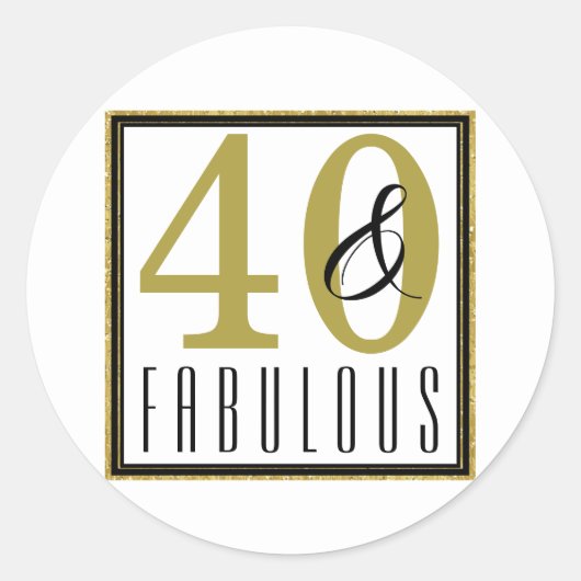 40- en Fabulous 40th Birthday Party Ronde Sticker (Voorkant)