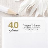 40 en Fabulous 40th Birthday Return Address Label (Insitu)
