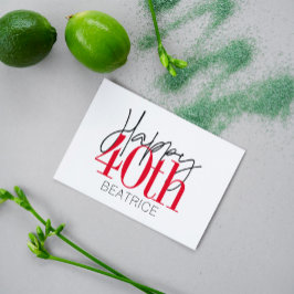40 en Fabulous 40th Birthday Script Kaart