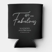 40 en Fabulous 40th Black & White Verjaardag Blikjeskoeler (Voorkant)