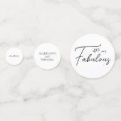 40 en Fabulous 40th Black & White Verjaardag Confetti (Voorkanten)