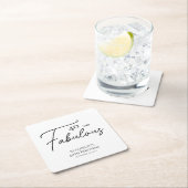 40 en Fabulous 40th Black & White Verjaardag Kartonnen Onderzetters (Insitu)