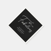 40 en Fabulous 40th Black & White Verjaardag Servet (Hoek)