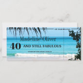 40 en Fabulous 40th Boarding Pass Birthday (Achterkant)