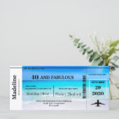 40 en Fabulous 40th Boarding Pass Birthday (Staand voorkant)