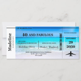 40 en Fabulous 40th Boarding Pass Birthday
