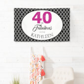 40 en Fabulous Aangepaste 40e verjaardag Spandoek (Insitu)