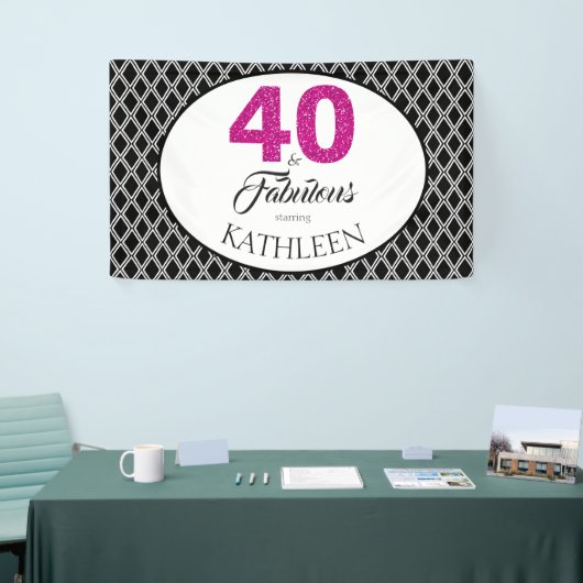 40 en Fabulous Aangepaste 40e verjaardag Spandoek (Beurs)