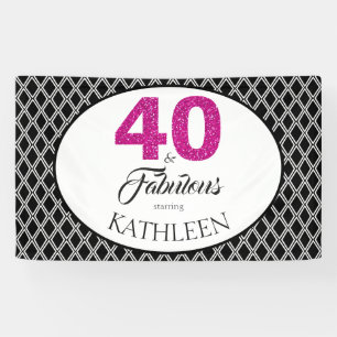 40 en Fabulous Aangepaste 40e verjaardag Spandoek