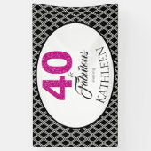 40 en Fabulous Aangepaste 40e verjaardag Spandoek (Verticaal)