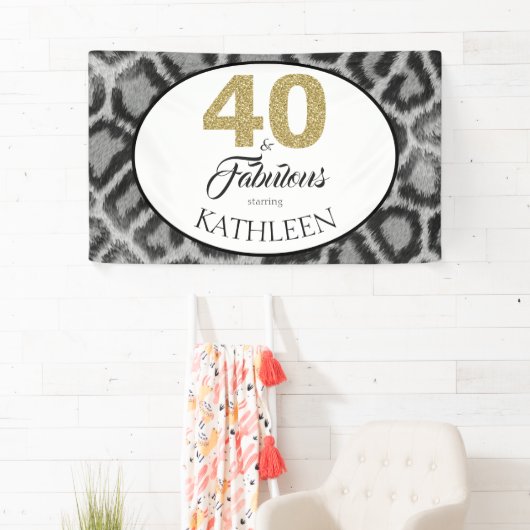 40 en Fabulous Aangepaste 40e verjaardag Spandoek (Insitu)