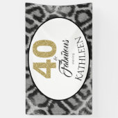 40 en Fabulous Aangepaste 40e verjaardag Spandoek (Verticaal)