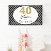 40 en Fabulous Aangepaste 40e verjaardag Spandoek (Insitu)