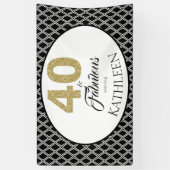 40 en Fabulous Aangepaste 40e verjaardag Spandoek (Verticaal)