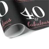 40 en Fabulous Birthday Cadeaupapier (Rol Hoek)