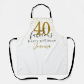40 en Fabulous Birthday Elegant Gold en Black Schort (Voorkant)