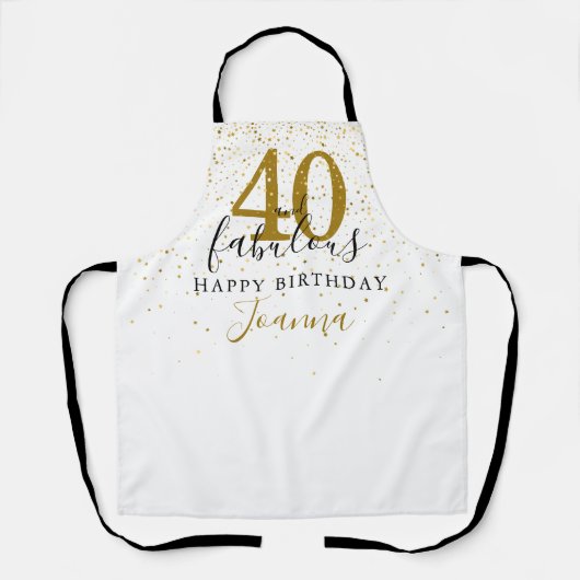 40 en Fabulous Birthday Elegant Gold en Black Schort (Voorkant)