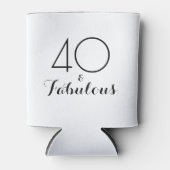 40 en Fabulous Birthday Gift Koelbox Zwart Blikjeskoeler (Voorkant)