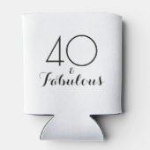 40 en Fabulous Birthday Gift Koelbox Zwart Blikjeskoeler (Achterkant)