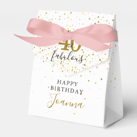 40 en Fabulous Birthday Gold en Black Elegant Bedankdoosjes (Voorkant Zijde)