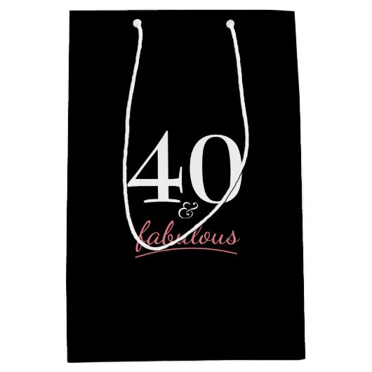 40 en Fabulous Birthday Medium Cadeauzakje (Voorkant)
