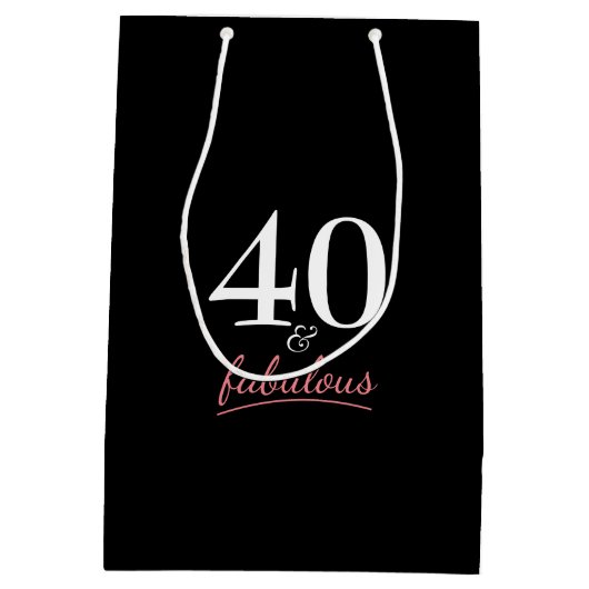 40 en Fabulous Birthday Medium Cadeauzakje (Achterkant)