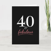 40 en Fabulous Birthday Party Kaart (Voorkant)