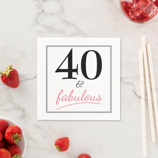 40 en Fabulous Birthday Party Paper Napkins Servetten (Insitu)
