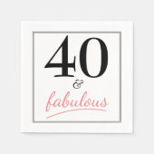 40 en Fabulous Birthday Party Paper Napkins Servetten (Voorkant)