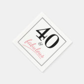 40 en Fabulous Birthday Party Paper Napkins Servetten (Hoek)