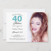40 en Fabulous Birthday Party Photo Invitation Kaart (Voorkant)
