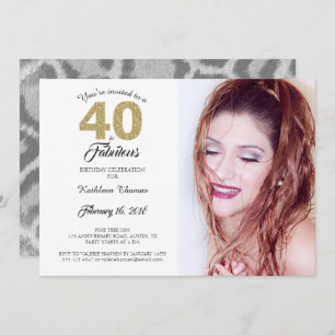 40 en Fabulous Birthday Party Photo Invitation Kaart