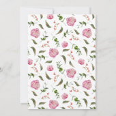 40 en Fabulous Birthday Party Pink Floral Kaart (Achterkant)