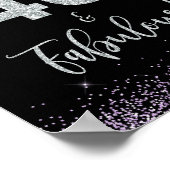 40 en Fabulous Birthday Party Sign Black & Paars Poster (Hoek)