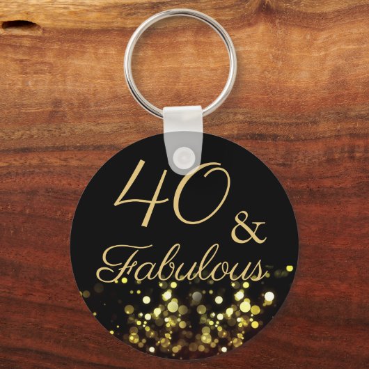 40 en Fabulous Birthday Party Sleutelhanger (Voorkant)