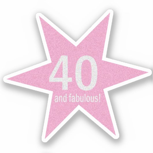 40 en Fabulous Birthday Sticker (Voorkant)