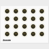 40 en Fabulous Birthday White Black Gold Stippen Ronde Sticker (Vel)