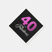 40 en Fabulous Black and Pink Birthday Party Servet (Hoek)